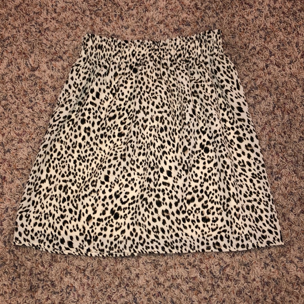Leopard print high waist skirt